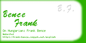 bence frank business card